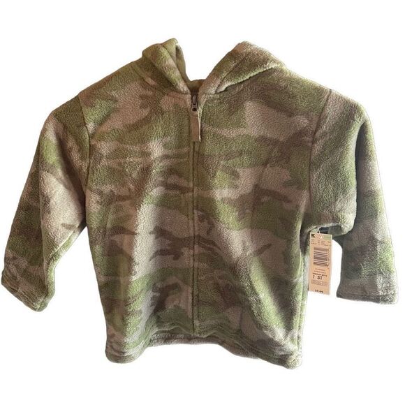 WonderKids fleece full zip hoodie jacket coat NWT NEW camo camouflage 3T - Picture 3 of 6